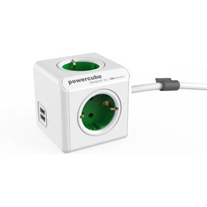 Steckdosenwürfel allocacoc PowerCube, weiß / grün