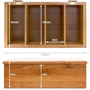 Produktbild für Teebox Relaxdays 10018875, für Teebeutel, natur, aus Bambus