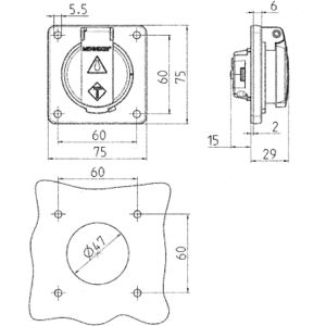 Produktbild für Steckdose Mennekes 11031F, IP54, Aufputz