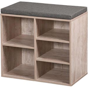 Schuhbank Kesper 15911, weiß gekälkt, aus Holz