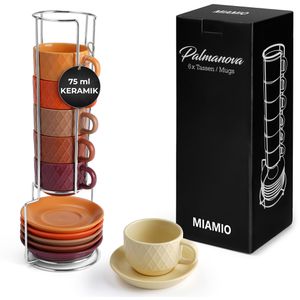 Produktbild für Espressotassen Miamio Palmanova Magma, rot / orange / beige
