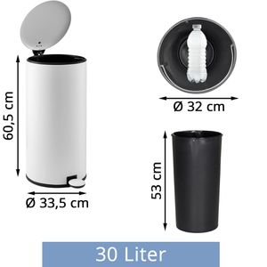 Produktbild für Mülleimer hJh-OFFICE CLEAN STEP 2, weiß