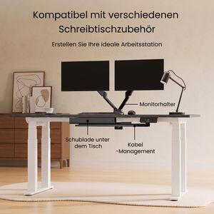 Produktbild für Schreibtisch FlexiSpot E7W Plus, schwarz / weiß