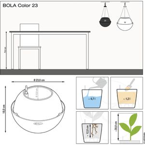 Produktbild für Blumenampel Lechuza BOLA Color 23 schiefergrau
