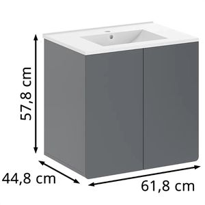 Produktbild für Waschtisch Vicco Izan, hängend, grau