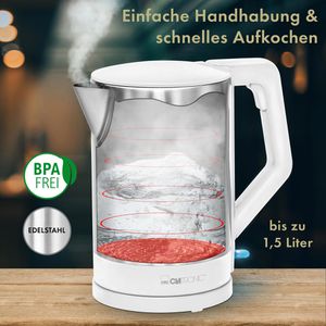 Produktbild für Wasserkocher Clatronic WKS 3692, silber-weiß