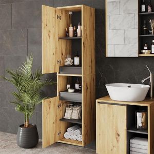 Produktbild für Bad-Hängeschrank Vicco Viola, artisan eiche