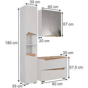 Produktbild für Badmöbel-Set Vicco Marelle, weiß, 3-teilig