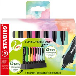 Produktbild für Textmarker Stabilo Green Boss Pastel, 8 Stück