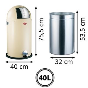 Produktbild für Mülleimer Wesco Kickboy, mandel