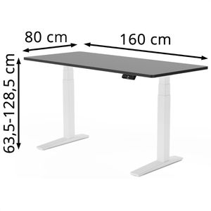 Produktbild für Schreibtisch FlexiSpot E7W-Pro 2026, schwarz / weiß