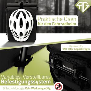 Produktbild für Gepäckträgertasche Radgeist RG-BP-BL-01, schwarz, 25 Liter