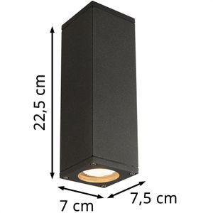 Produktbild für Wandleuchte SLV Theo Up Down, aus Aluminium, für außen (IP44)