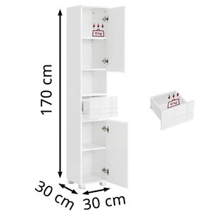 Produktbild für Badschrank Vasagle BBC560P31, mit 4 Füßen, weiß