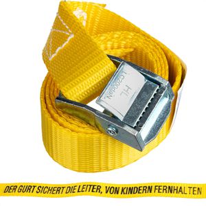 Spanngurt Kerbl 3740 Leiterngurt, gelb, mit Klemmschloss