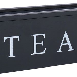 Produktbild für Teebox Relaxdays 10047499, für Teebeutel, schwarz, aus Bambus