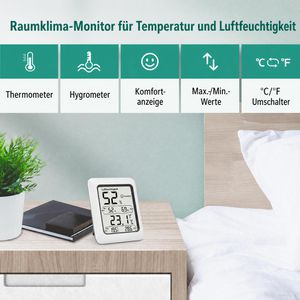 Produktbild für Thermo-Hygrometer ThermoPro TP-50-3, LC-Display, digital, Set