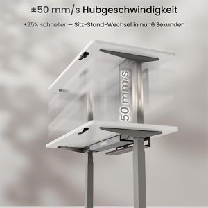 Produktbild für Schreibtisch FlexiSpot E7S-Pro 2026, weiß / grau