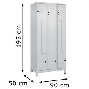 Produktbild für Spind CP-Möbel Classic PLUS, Z-Spind, lichtgrau