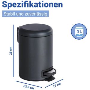 Produktbild für Mülleimer Wenko Leman, schwarz