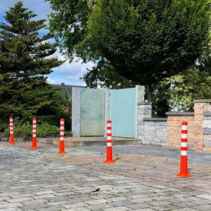 Produktbild für Absperrpfosten UvV Flex Ecoline 100, orange/weiß, Kunststoff