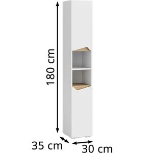 Produktbild für Badschrank Vicco Marelle, mit 4 Füßen, weiß / artisan eiche