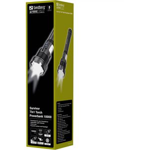 Produktbild für Taschenlampe Sandberg 421-09, schwarz, LED, aufladbar