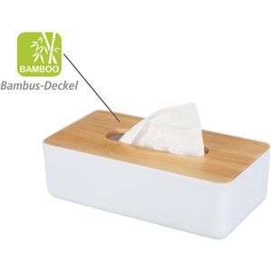 Produktbild für Taschentuchbox Wenko Rotello, aus Kunststoff &amp; Bambus