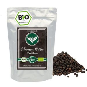 Azafran Pfeffer Schwarzer Pfeffer, BIO, ganze Pfefferkörner, 500 g
