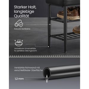 Produktbild für Schuhbank Vasagle EKHO, schwarz, aus Metall
