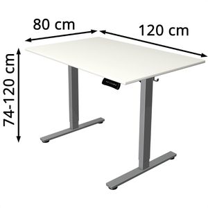 Produktbild für Schreibtisch Kerkmann Move small office, weiß / silber