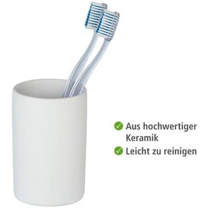 Produktbild für Zahnputzbecher Wenko Polaris, weiß, aus Keramik