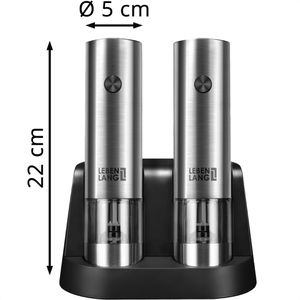 Produktbild für Gewürzmühle LEBENLANG mit Licht, Höhe 22 cm