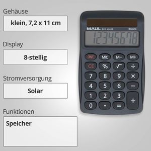 Produktbild für Taschenrechner Maul ECO MJ 455, Recycling, grau