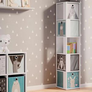 Produktbild für Bücherregal Vicco Lio, weiß, mit 4 Faltboxen