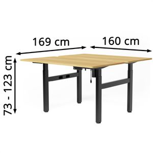 Produktbild für Schreibtisch FlexiSpot EH1B, Doppelarbeitsplatz, ahorn/schwarz