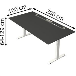 Produktbild für Schreibtisch Kerkmann Move boost 4, anthrazit / weiß