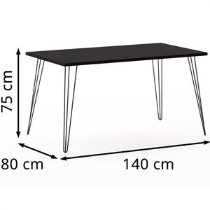Produktbild für Schreibtisch Möbelpartner Hank 701973, schwarz / schwarz
