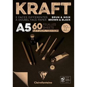 Produktbild für Kraftpapier Clairefontaine 975817C, schwarz/braun, A5