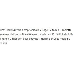 Produktbild für Vitamin-D Best-Body-Nutrition 80 Tablette
