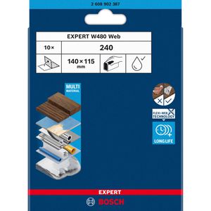 Produktbild für Schleifpapier Bosch Expert W480 Web, Körnung 240