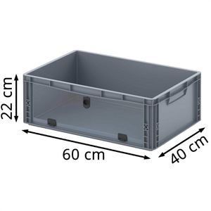 Produktbild für Eurobox AUER EG SKL 64/22 HG, grau, mit Acrylglas-Sichtklappe