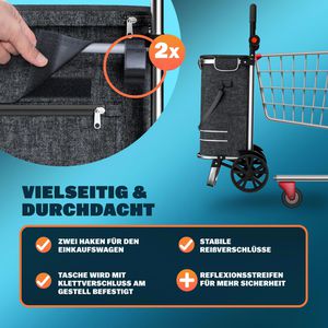 Produktbild für Einkaufstrolley Monzana 108231, schwarz, klappbar