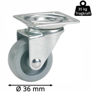 Produktbild für Möbelrolle Dörner+Helmer 790130C, mit Anschraubplatte