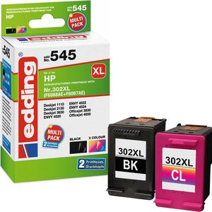 – + EDD-545 AG kompatibel HP für + Edding Druckerpatronen color F6U68AE Böttcher schwarz 302XL F6U67AE,