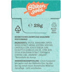 Produktbild für Kaugummis Birkengold Natur, Pfefferminze