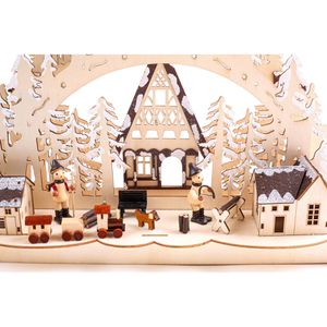 Produktbild für Schwibbogen BRUBAKER 3D Winterlandschaft mit Holzarbeitern