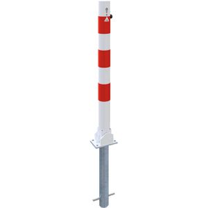 Produktbild für Absperrpfosten Schake 476UZHB+1, 1 Öse, rot/weiß, aus Metall