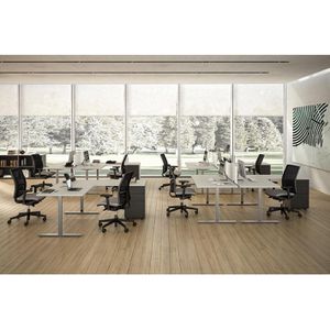 Produktbild für Schreibtisch Quadrifoglio Idea+ Tube, grau / silber