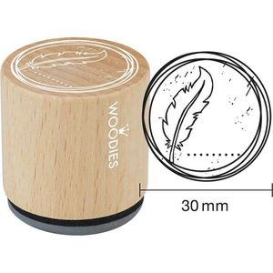 Motivstempel Colop Woodies Feder, aus Holz
